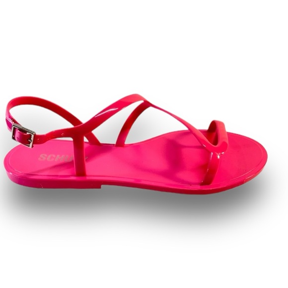 SCHUTZ Hot Pink Jelly Sandals with Silver Tone hardware NEW WITH TAGS SZ 7 - Picture 2 of 14